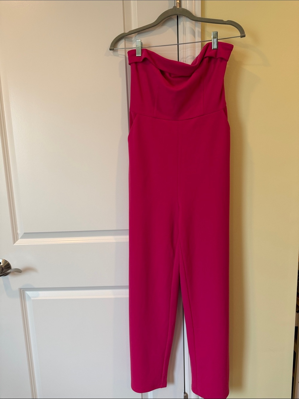 Strapless Fuchsia Jumpsuit
